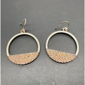 Kenneth Cole Gold-Tone Circle Earrings Crystal Accents